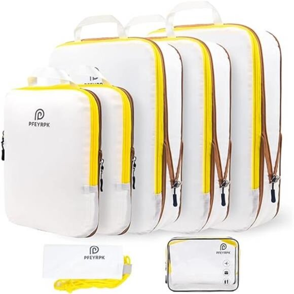 Lightweight Compression Packing Cubes for Suitcases, Compressible Expandable
